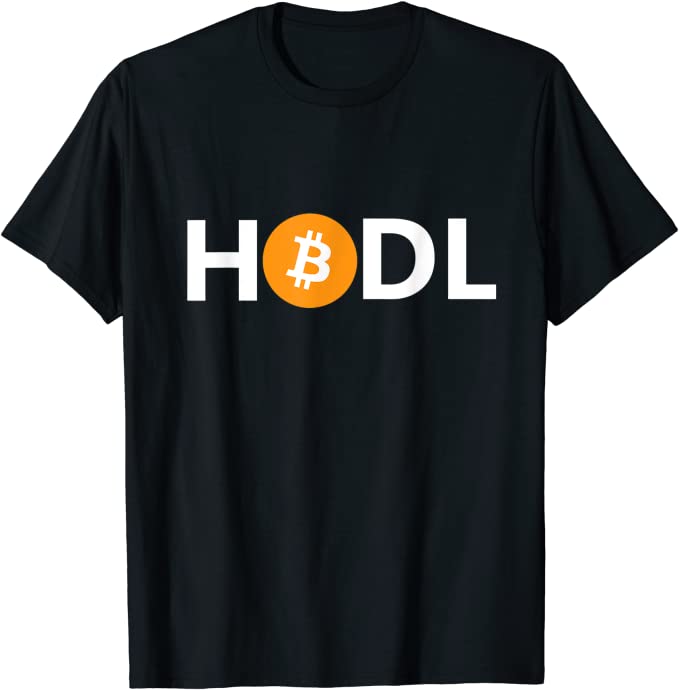 Maglietta HODL in vendita su Amazon