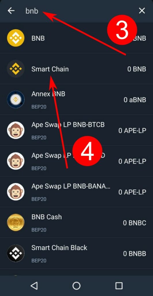 Come trasferire BNB e token BEP20 da Binance a Trust Wallet